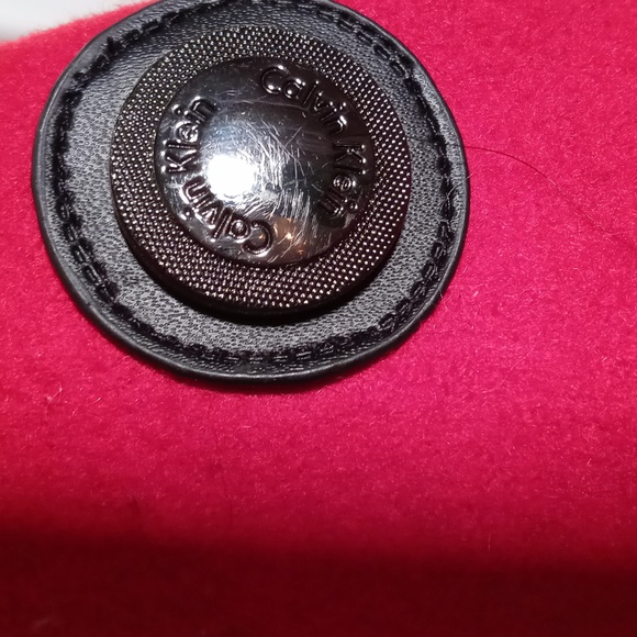 Women's Calvin Klein size 4 red toggle zip wool removable hood Winter coat S - Picture 9 of 17